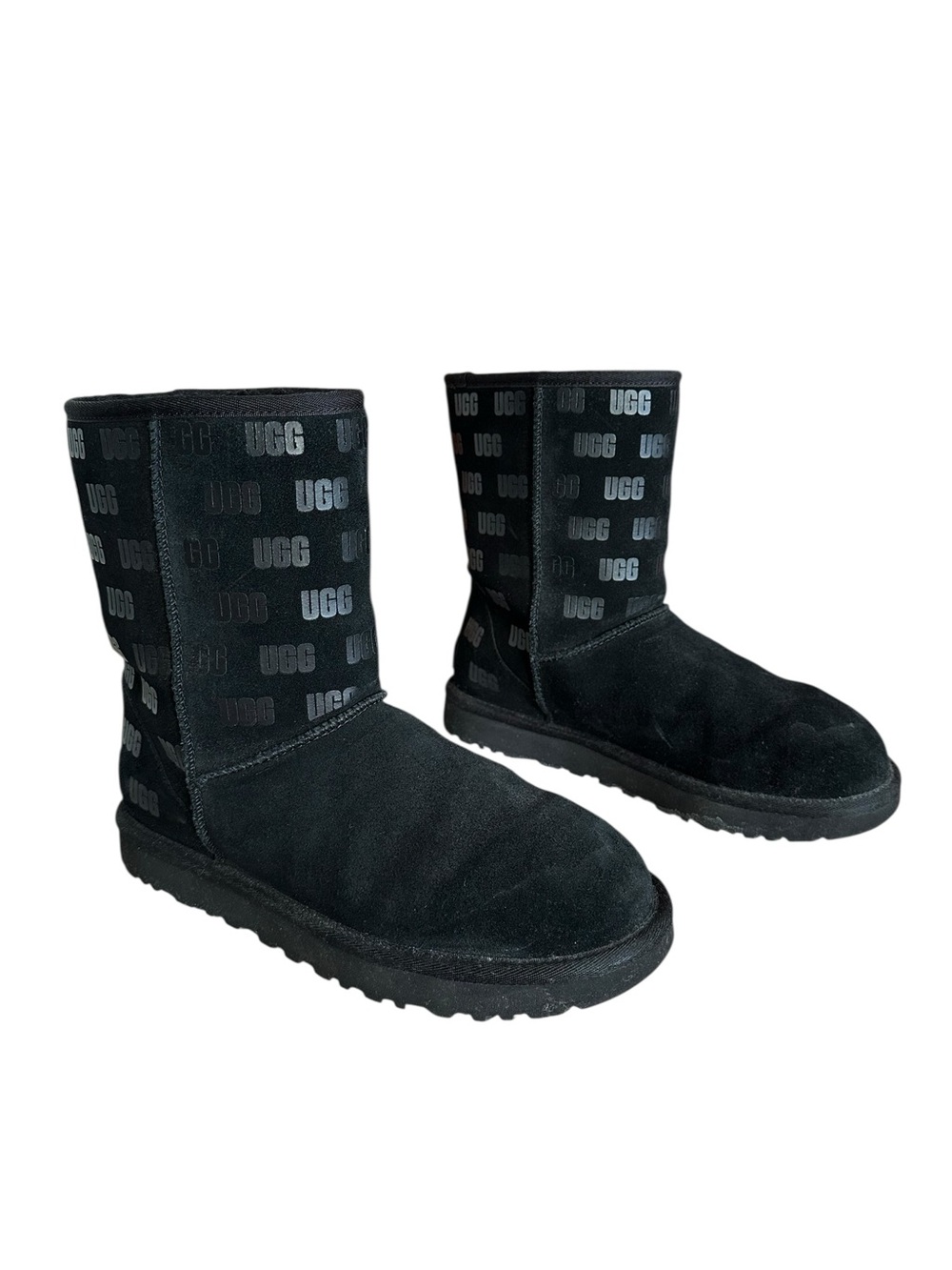 UGG Classic Short II Ugg Print Boots In Black Size 8